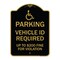Signmission Parking Vehicle Id Required Up to $200 Fine for Violation With Handicapped Symbol, BG-1824-23350 A-DES-BG-1824-23350 - alternate 1